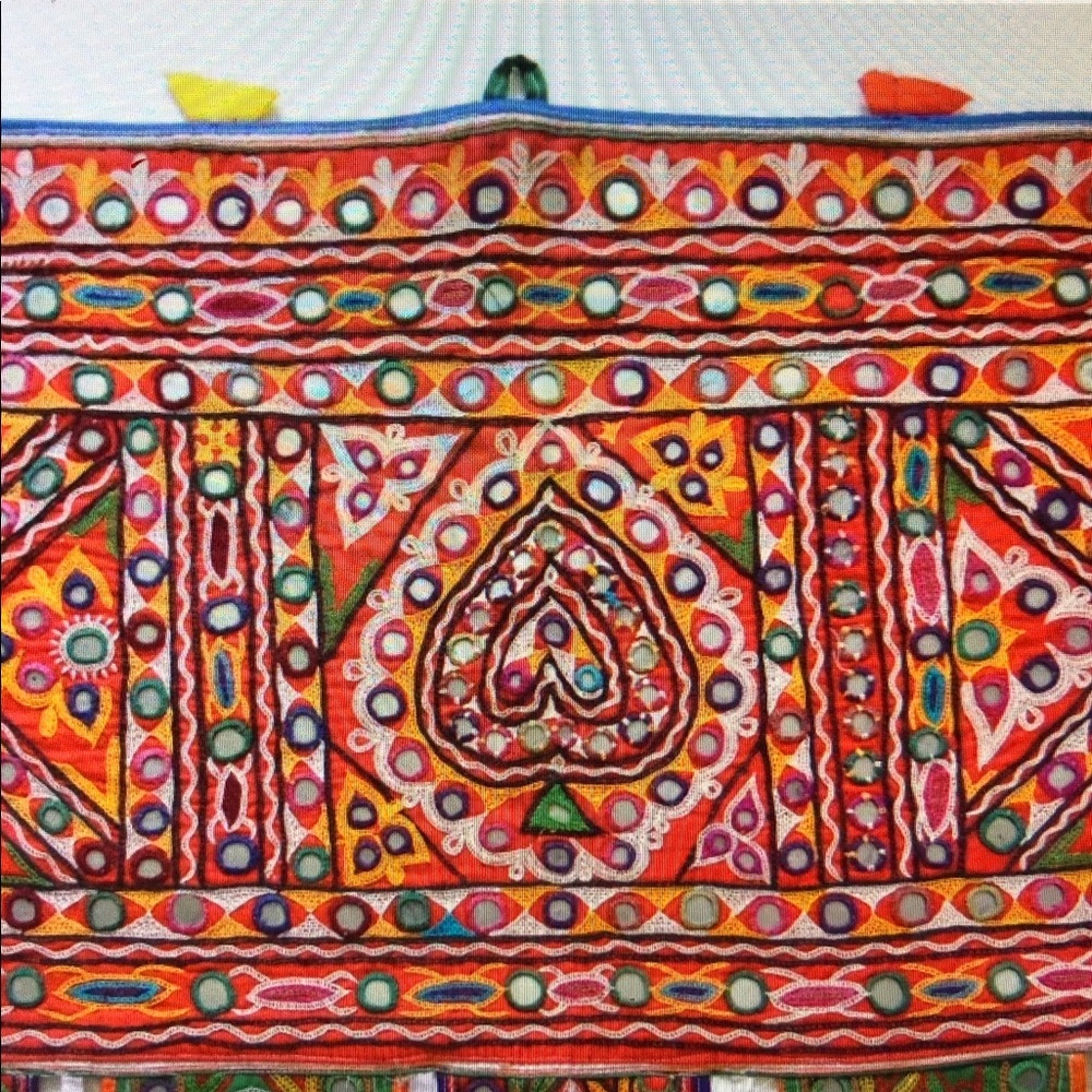 Colorful Embroidered Indian Wall Hanging - Picture 3 of 6